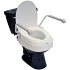 Aquatec Adjustable Height (2" to 6") Raised Toilet Seat with Flip-Back Arms (264 lbs)