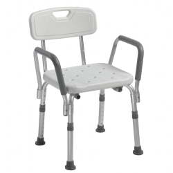 Monthly Rental: Drive Narrow Bath Chair with Depth Adj. Back & Padded Arms (300lbs)