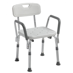 Drive Narrow Bath Chair with Depth Adj. Back & Padded Arms (300lbs)