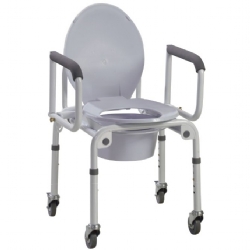 Monthly Rental: Commode- Height Adjustable, Drop Arms (Wheeled)