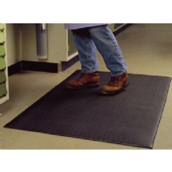 Anti-Fatigue Floor Mat - (3' x 5' )- Comfort King Supreme Cushion Step Vinyl (Black) - Bevelled edges