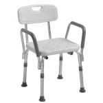 Drive Narrow Bath Chair with Depth Adj. Back & Padded Arms (300lbs)