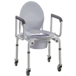 Monthly Rental: Commode- Height Adjustable, Drop Arms (Wheeled)